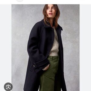 Rouje Edwin Coat - Brand New Wool-Blend Black Coat - Women’s Classic Overcoat